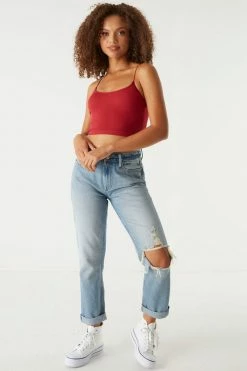 Stitches Ladies Tops Seamless Ribbed Bungee Cropped Cami