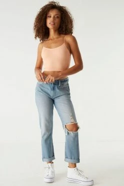 Stitches Ladies Tops Seamless Ribbed Bungee Cropped Cami