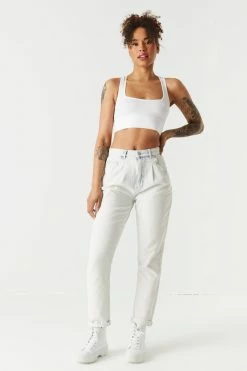 Stitches Ladies Refuge 80's Washed Bleached Mom Jean Refuge Jeans