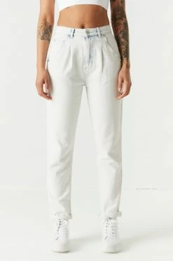 Stitches Ladies Refuge 80's Washed Bleached Mom Jean Refuge Jeans