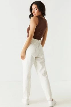 Stitches Ladies Refuge Jeans Refuge Paperbag Waist Twill Mom Jean