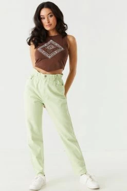 Stitches Ladies Refuge Jeans Refuge Paperbag Waist Twill Mom Jean