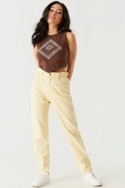 Stitches Ladies Refuge Jeans Refuge Paperbag Waist Twill Mom Jean