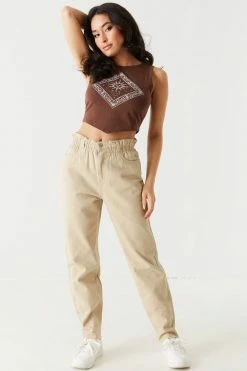 Stitches Ladies Refuge Jeans Refuge Paperbag Waist Twill Mom Jean