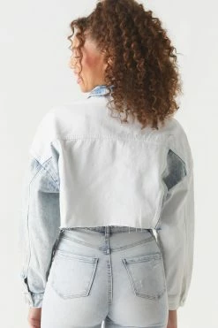 Stitches Ladies Refuge Oversized Two-Tone Cropped Denim Jacket