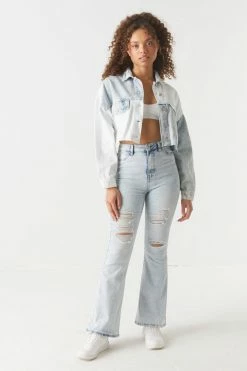 Stitches Ladies Refuge Oversized Two-Tone Cropped Denim Jacket