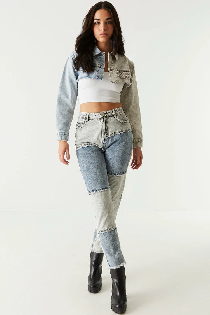 Stitches Ladies Refuge Super Cropped Denim Jacket Refuge Jeans 3 Stitches Ladies Refuge Super Cropped Denim Jacket Refuge Jeans