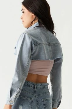 Stitches Ladies Refuge Super Cropped Denim Jacket Refuge Jeans 10 Stitches Ladies Refuge Super Cropped Denim Jacket Refuge Jeans