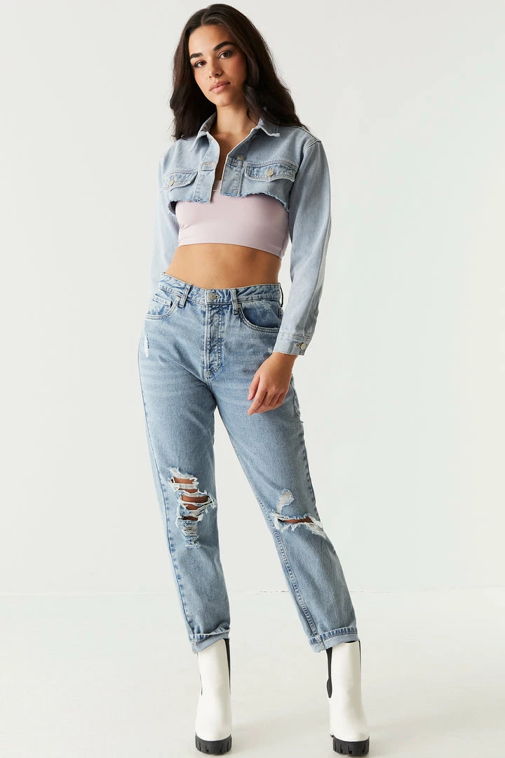 Stitches Ladies Refuge Super Cropped Denim Jacket Refuge Jeans 6 Stitches Ladies Refuge Super Cropped Denim Jacket Refuge Jeans