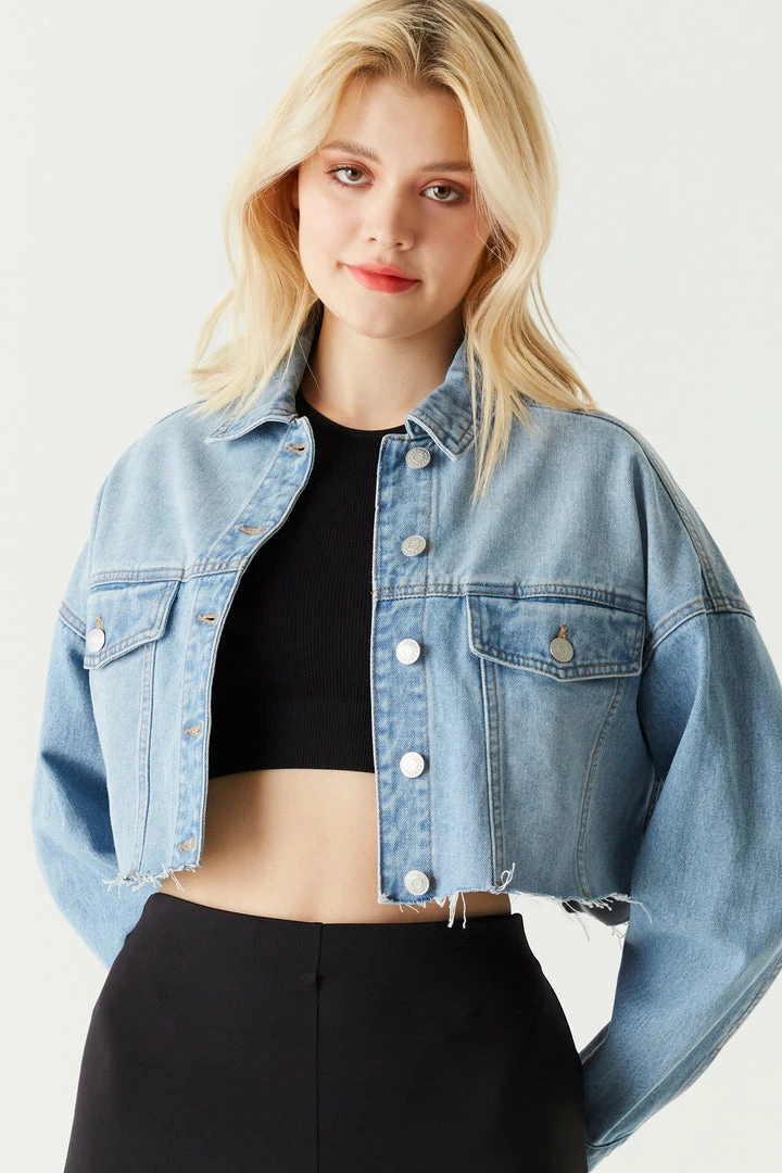 Stitches Ladies Oversized Cropped Denim Jacket Denim Jackets 7 Stitches Ladies Oversized Cropped Denim Jacket Denim Jackets