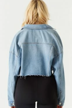 Stitches Ladies Oversized Cropped Denim Jacket Denim Jackets 16 Stitches Ladies Oversized Cropped Denim Jacket Denim Jackets