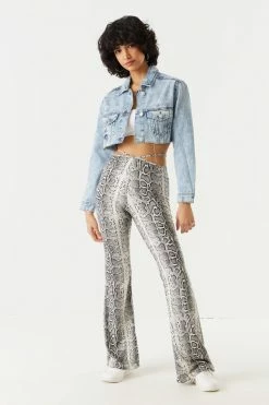 Stitches Ladies Refuge Cut-Off Medium Wash Distressed Denim Jacket Denim Jackets