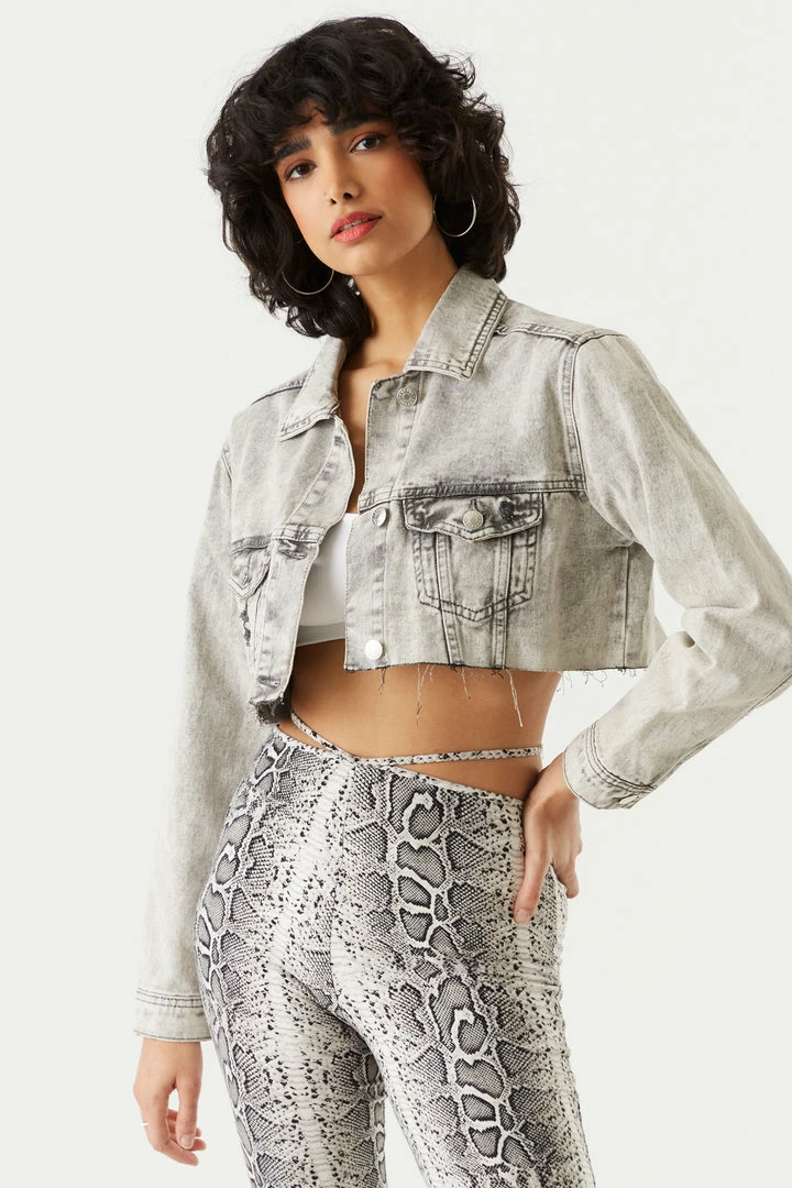 Stitches Ladies Denim Jackets Refuge Cut-Off Grey Wash Distressed Denim Jacket 1 Stitches Ladies Denim Jackets Refuge Cut-Off Grey Wash Distressed Denim Jacket