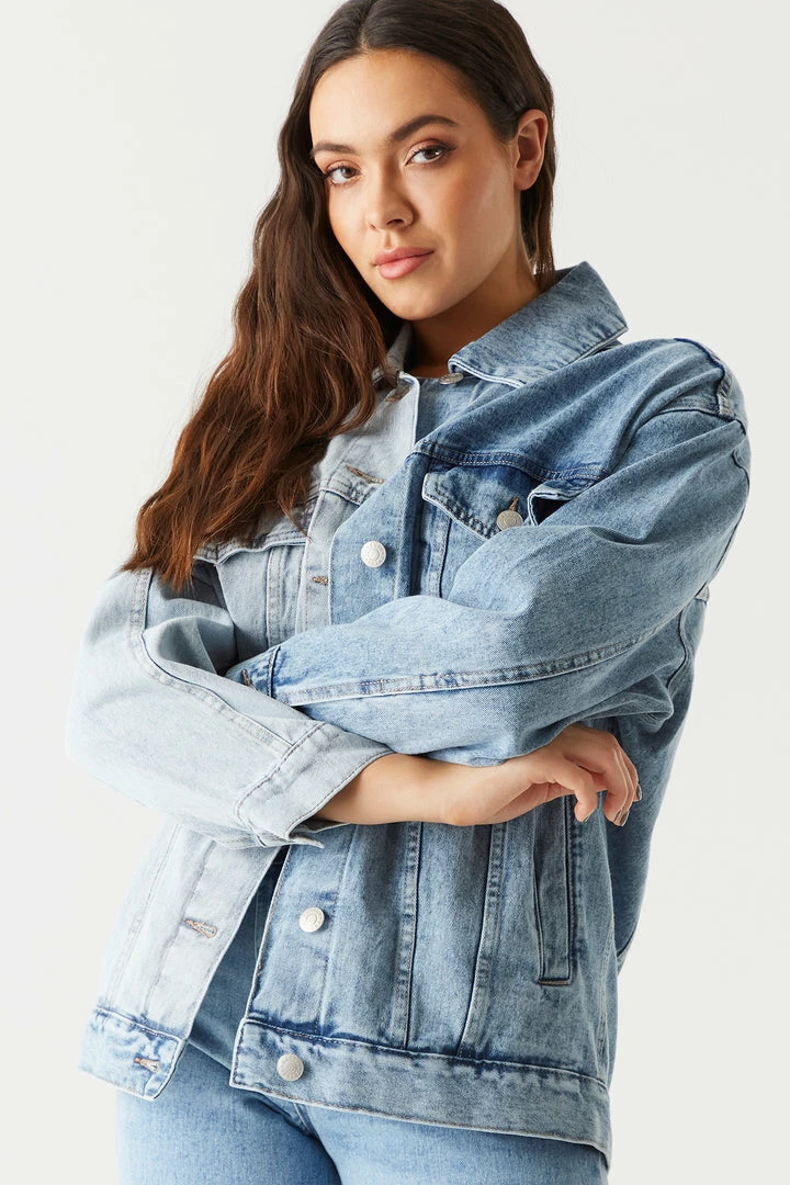 Stitches Ladies Oversized Contrast Denim Jacket Denim Jackets 1 Stitches Ladies Oversized Contrast Denim Jacket Denim Jackets