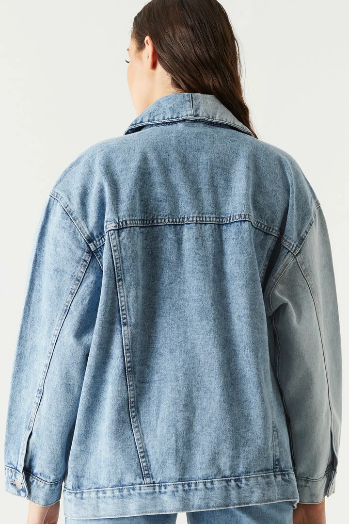 Stitches Ladies Oversized Contrast Denim Jacket Denim Jackets 2 Stitches Ladies Oversized Contrast Denim Jacket Denim Jackets