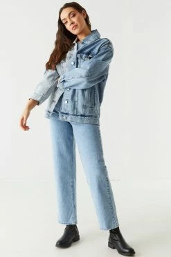 Stitches Ladies Oversized Contrast Denim Jacket Denim Jackets 5 Stitches Ladies Oversized Contrast Denim Jacket Denim Jackets