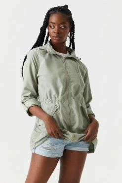 Stitches Ladies Jackets + Coats Basic Lightweight Hooded Zip-Up Jacket