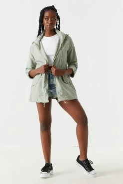 Stitches Ladies Jackets + Coats Basic Lightweight Hooded Zip-Up Jacket