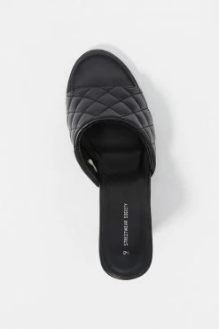 Stitches Ladies Quilted Band Chunky Mule High Heel