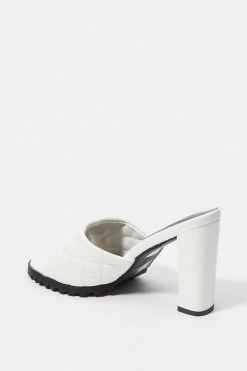 Stitches Ladies Quilted Band Chunky Mule High Heel