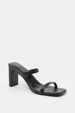 Stitches Ladies Double Band Square Toe Mule High Heel