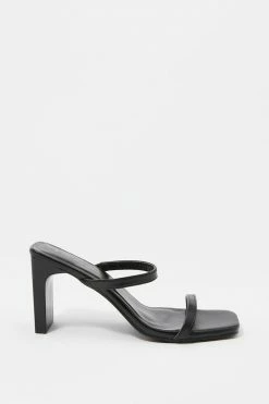 Stitches Ladies Double Band Square Toe Mule High Heel