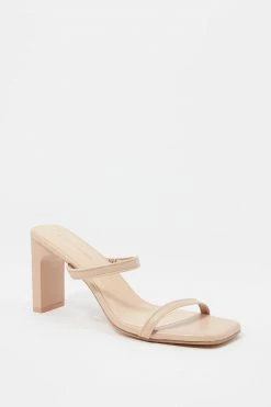 Stitches Ladies Double Band Square Toe Mule High Heel