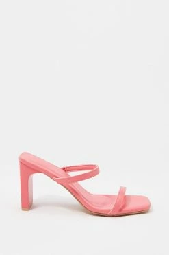 Stitches Ladies Double Band Square Toe Mule High Heel