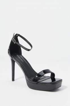 Stitches Ladies Heels Patent Faux-Leather Ankle Strap Stiletto High Heel 21 Stitches Ladies Heels Patent Faux-Leather Ankle Strap Stiletto High Heel