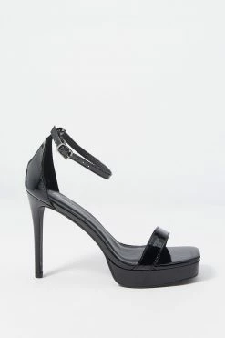 Stitches Ladies Heels Patent Faux-Leather Ankle Strap Stiletto High Heel 20 Stitches Ladies Heels Patent Faux-Leather Ankle Strap Stiletto High Heel