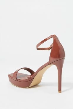 Stitches Ladies Heels Patent Faux-Leather Ankle Strap Stiletto High Heel 17 Stitches Ladies Heels Patent Faux-Leather Ankle Strap Stiletto High Heel