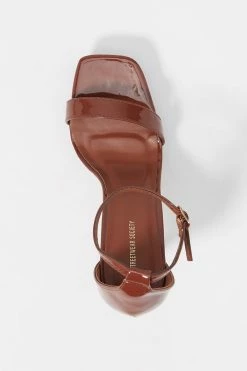 Stitches Ladies Heels Patent Faux-Leather Ankle Strap Stiletto High Heel 18 Stitches Ladies Heels Patent Faux-Leather Ankle Strap Stiletto High Heel