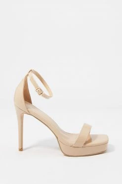 Stitches Ladies Heels Patent Faux-Leather Ankle Strap Stiletto High Heel 25 Stitches Ladies Heels Patent Faux-Leather Ankle Strap Stiletto High Heel