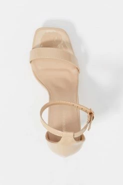 Stitches Ladies Heels Patent Faux-Leather Ankle Strap Stiletto High Heel 28 Stitches Ladies Heels Patent Faux-Leather Ankle Strap Stiletto High Heel