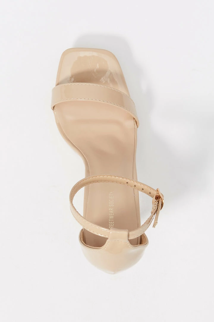 Stitches Ladies Heels Patent Faux-Leather Ankle Strap Stiletto High Heel 14 Stitches Ladies Heels Patent Faux-Leather Ankle Strap Stiletto High Heel