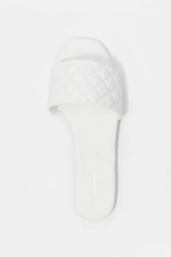 Stitches Ladies Faux-Leather Quilted Band Square Toe Sandal Sandals