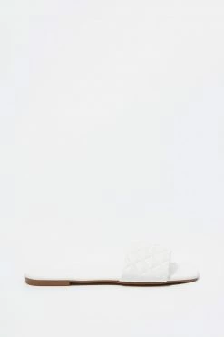 Stitches Ladies Faux-Leather Quilted Band Square Toe Sandal Sandals