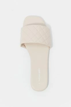 Stitches Ladies Faux-Leather Quilted Band Square Toe Sandal Sandals