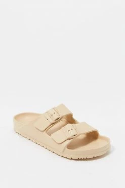 Stitches Ladies Two Buckle Band Slip-On Sandal