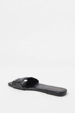 Stitches Ladies Faux-Leather Quilted Band Embossed Sole Sandal