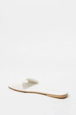 Stitches Ladies Faux-Leather Quilted Band Embossed Sole Sandal