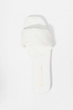 Stitches Ladies Faux-Leather Quilted Band Embossed Sole Sandal