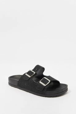 Stitches Ladies Sandals Two Buckle Glitter Band Sandal