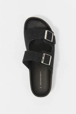 Stitches Ladies Sandals Two Buckle Glitter Band Sandal