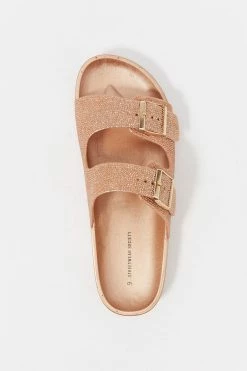 Stitches Ladies Sandals Two Buckle Glitter Band Sandal