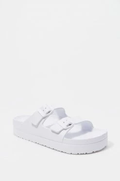 Stitches Ladies Sandals Double Buckle Platform Sole Slide-On Sandal