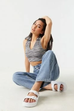 Stitches Ladies Sandals Double Buckle Platform Sole Slide-On Sandal