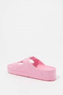 Stitches Ladies Sandals Double Buckle Platform Sole Slide-On Sandal