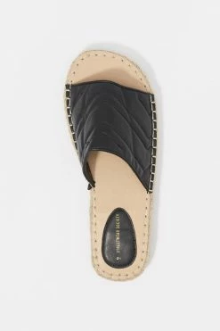 Stitches Ladies Faux-Leather Quilted Band Rope Slip-On Sandal Sandals