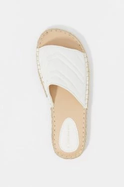 Stitches Ladies Faux-Leather Quilted Band Rope Slip-On Sandal Sandals